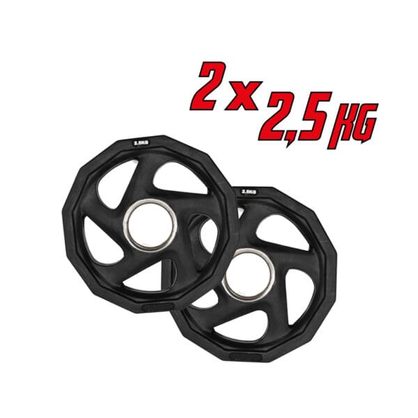 Gummierte Hantelscheiben 50mm - 2,5 kg Set 2Stk.